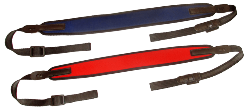 Tragegurt Neopren in Blau und Rot mit 2 x Schnellverschluss