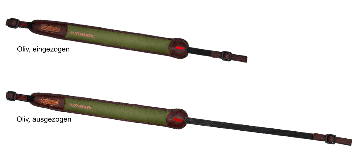 „AUTOMATIC“ Gewehrgurt ausgezogen und im Ruhezustand