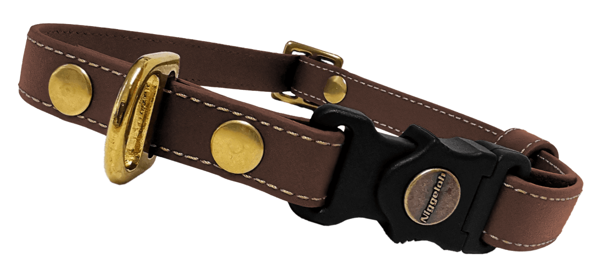 BioThane Halsung NOBLE nussbraun Größe S