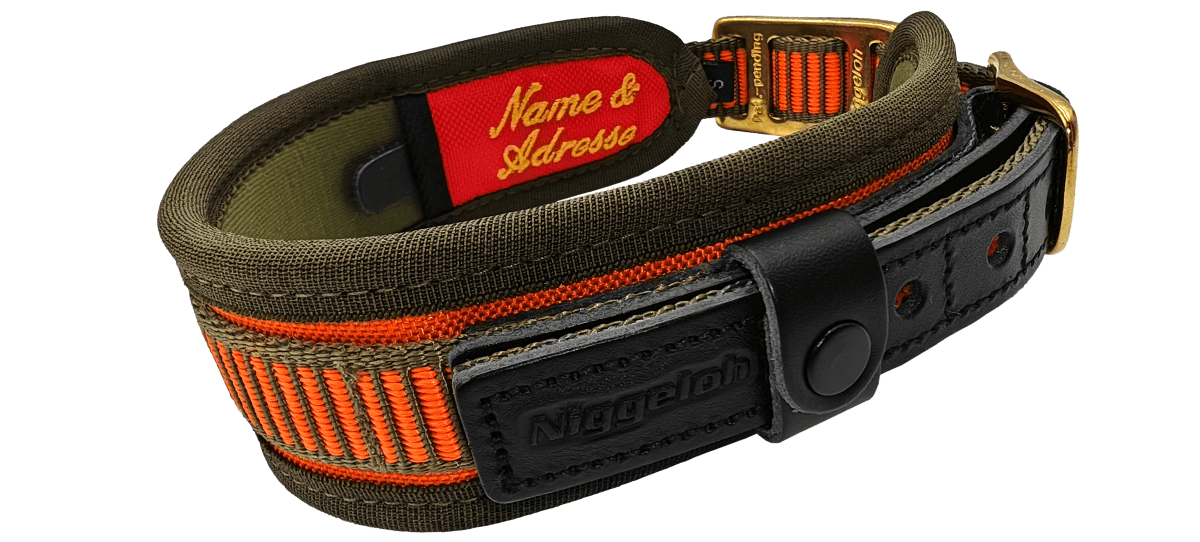 Halsung DeLuxe in orange-oliv