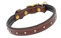 Lederhalsung STAR in braun Größe XS