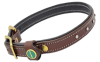 Lederhalsung STAR in braun Größe XS