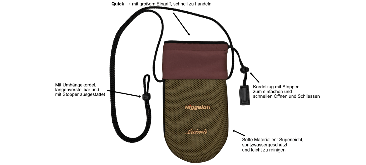 Leckerli Tasche QUICK in oliv/braun/