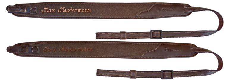 Gewehrgurt Classic Loden INDIVIDUELL mit dunklem u hellem Garn