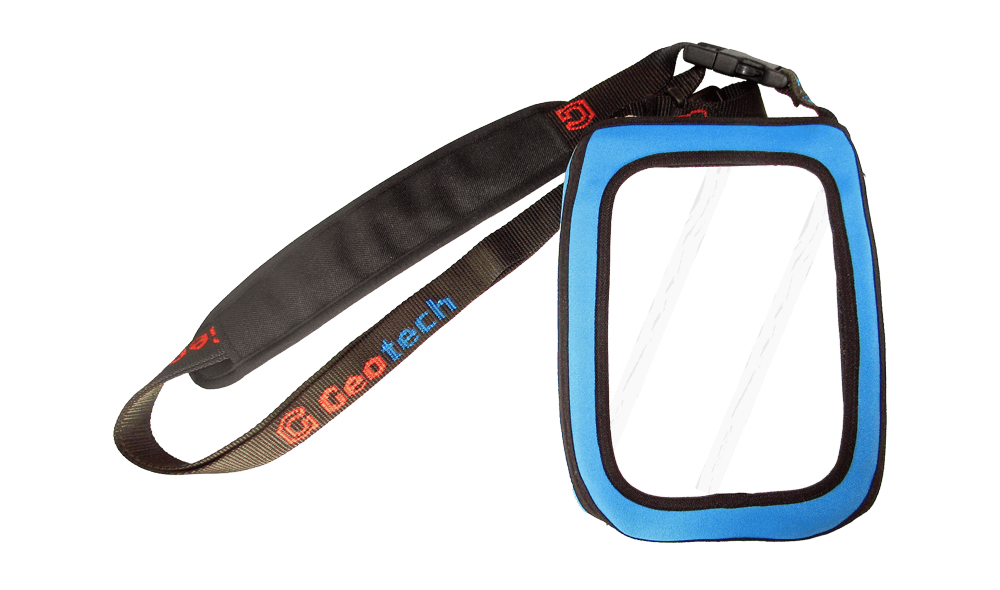 Schutztasche mit Schlaufe aus Neopren mit einer Klarsichtfolie