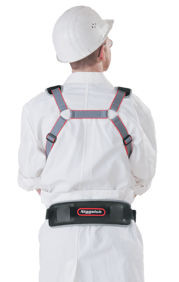 Tragegeschirr mit Karabinerhaken Rückansicht